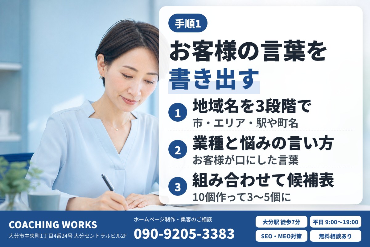 お客様が検索する言葉を書き出す3つの手順